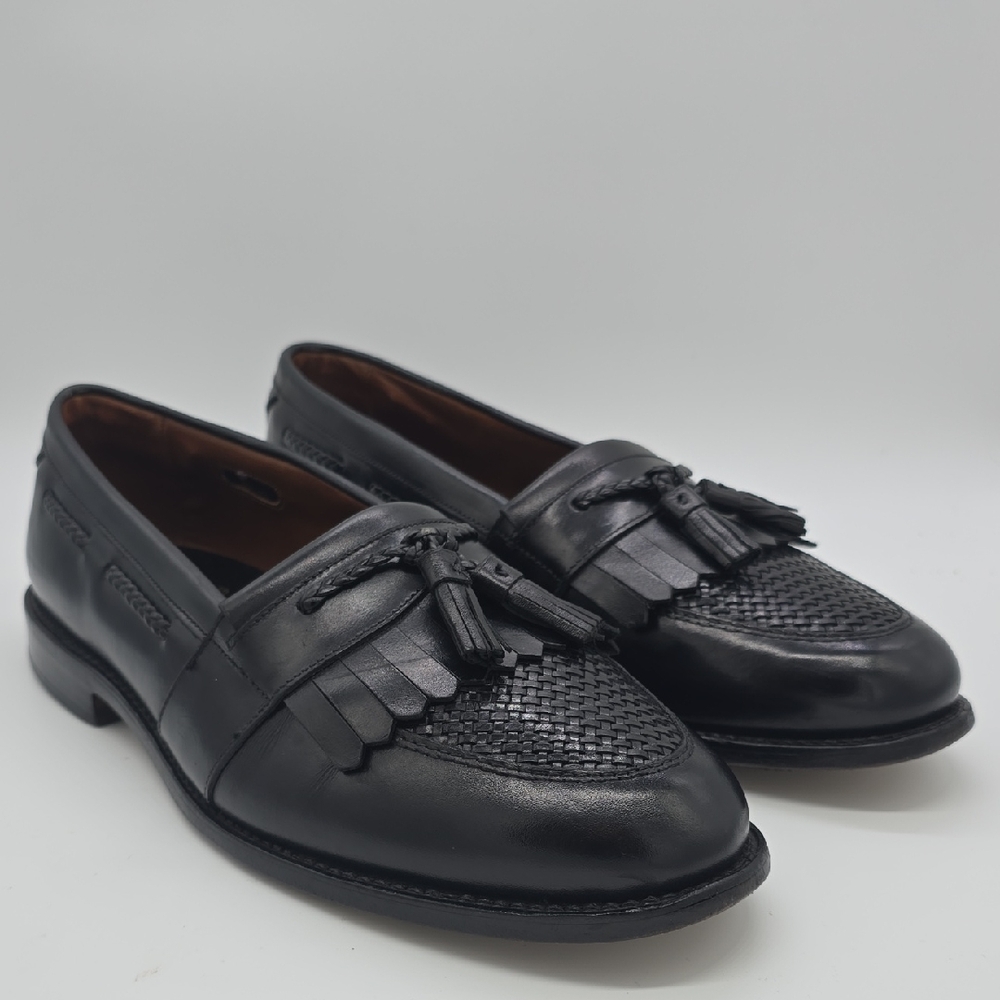 Allen Edmonds Black Woven Tassel Kiltie Loafers